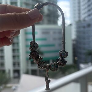 Pandora bracelet with the 8 Pandora charms